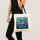 Tote Bag La baleine mignonne personnalisée de bébé de (Devant (produit))