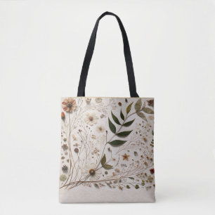 Tote Bag La beauté de la nature Fleurs botaniques & Feuille