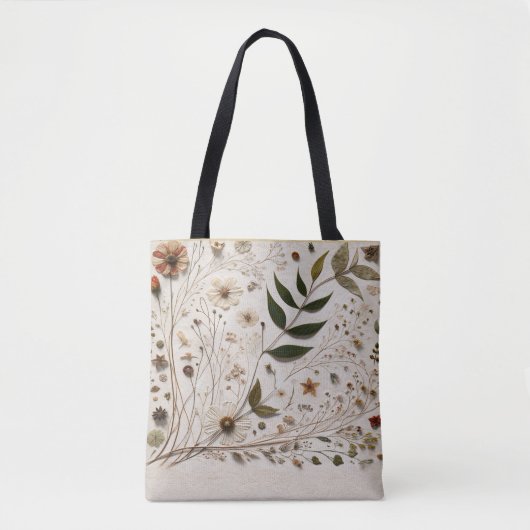 Tote Bag La beauté de la nature Fleurs botaniques & Feuille (Devant)