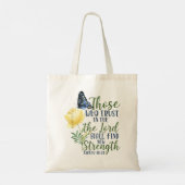 Tote Bag La Bible chrétienne Verse Papillon Rose Fleur Isaï (Dos)