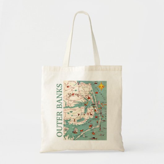 Tote Bag La carte des Outer Banks (Devant)