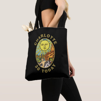 Tote Bag La carte Sun Tarot | 30e anniversaire Nom noir