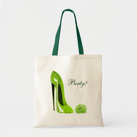 Tote Bag La chaussure stylet de vert de chaux et s'est (Devant)