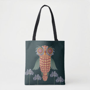 Tote Bag La chouette de sagesse et de fleurs