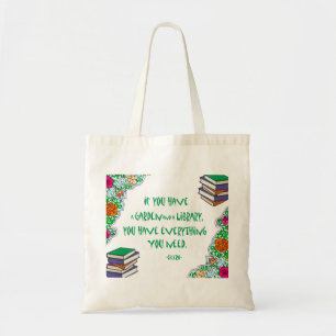 Tote Bag La citation de Cicero sur des bibliothèques