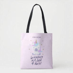 Tote Bag La citation mignonne de licorne ajoutent le nom