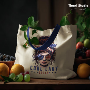 Tote Bag La cool Lady Vote Vintage Messy Hair Lady Election