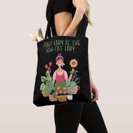 Tote Bag La Dame plante est la Nouvelle Dame Chat (De près)