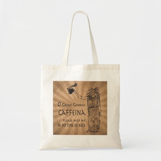 Tote Bag La déesse de la caféine, drôle de café cadeau (Devant)