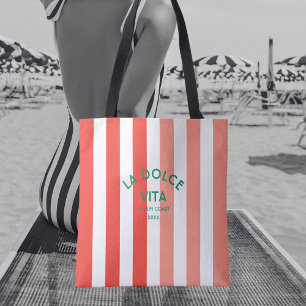 Tote Bag La Dolce Vita Amalfi Coast Cabana Rayure