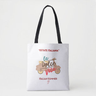 Tote Bag La Dolce Vita Estate Italiana Scooter Luxe