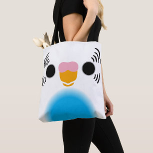 Tote Bag La face d'une perruche ondulée pied récessif bleu