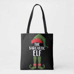 Tote Bag La famille d'elfes sarcastiques assortie pour Noël