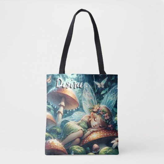Tote Bag La fée éthérée coule sur un champignon (Devant)