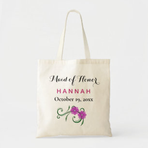 Tote Bag La femme d'honneur Typographie moderne Mariage ros