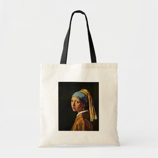 Tote Bag La fille avec une boucle d'oreille de perle., par (Devant)