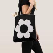 Tote Bag La Fleur 06 Florale Rétro Fleur Noir Et Blanc (De près)