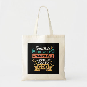Tote Bag La foi est comme le WiFi Citation chrétienne drôle
