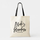 Tote Bag La grand-mère de l'épouse en lettres de main noire (Dos)