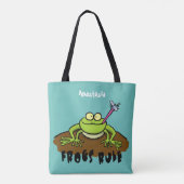 Tote Bag La grenouille règle drôle dessin de grenouille ver (Dos)
