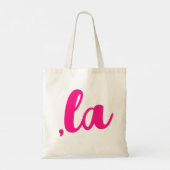 Tote Bag , la Kamala virgule prononcer texte rose chaud (Dos)