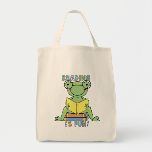 Tote Bag La lecture de grenouille est T-shirts et cadeaux (Devant)