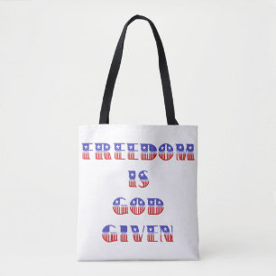 Tote Bag La liberté est Dieu donné blanc rouge et bleu