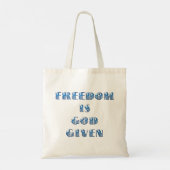 Tote Bag La liberté est donnée par Dieu, bleu (Dos)