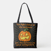 Tote Bag La lumière brille dans l'obscurité Jack-o-lanterne (Dos)