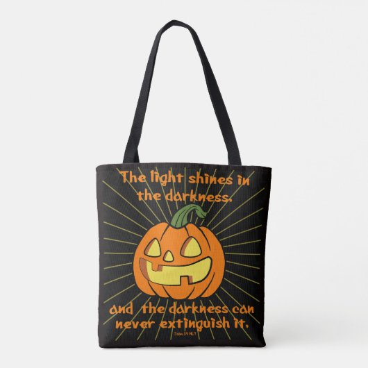 Tote Bag La lumière brille dans l'obscurité Jack-o-lanterne (Dos)