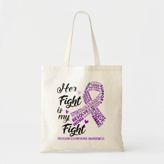 Tote Bag La lymphome de Hodgkin Son combat est notre combat (Devant)