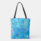 Tote Bag La Machine à Bulles : Art Abstrait Bleu (Dos)