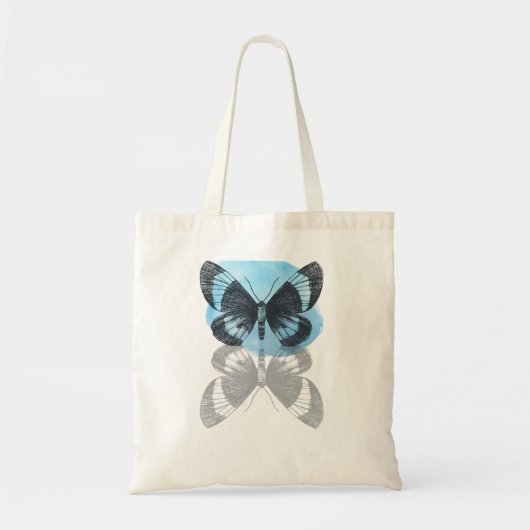 Tote Bag La magie des papillons bleus. (Devant)