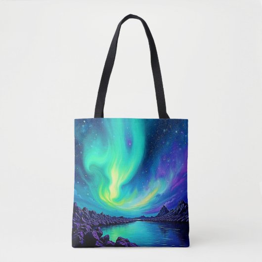 Tote Bag La magique nuit d'Aurora Sky Dance Design (Devant)