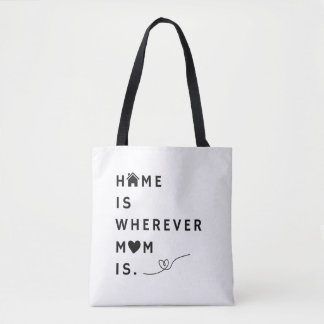 Tote Bag La Maison Est Là Où Se Trouve Maman – Cadeau Pour