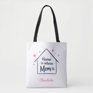 Tote Bag La maison où maman est Amour minimaliste de mama