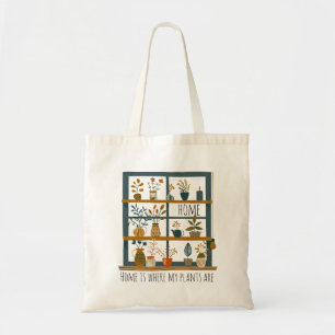 Tote Bag La maison où sont mes Plantes Plantes pointillés
