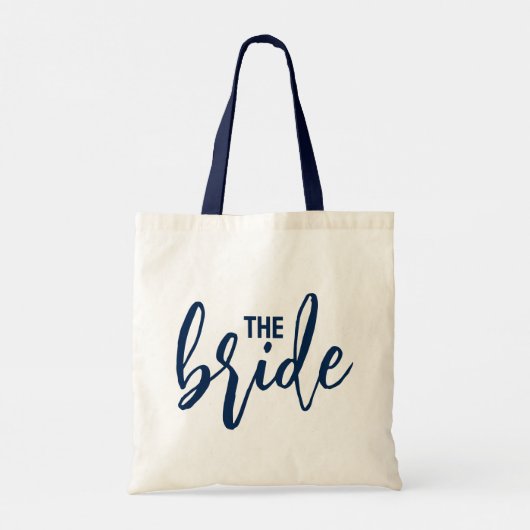 Tote Bag La mariée élégante typographie de script blanc (Dos)