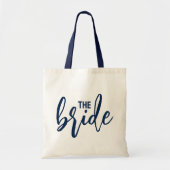 Tote Bag La mariée élégante typographie de script blanc (Devant)