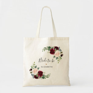 Tote Bag La mariée rousse Rustique Florale Bourgogne