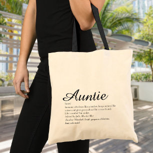Tote Bag La meilleure tante au monde, Tante Définition Scri