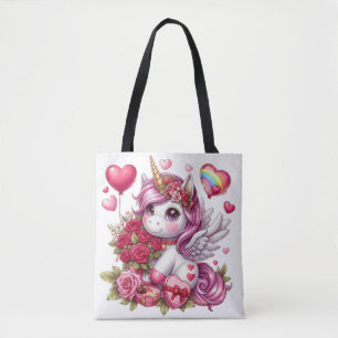 Tote Bag La mignonne Saint Valentin licorne