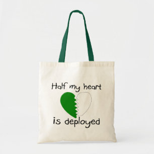 Tote Bag La moitié de mon coeur est déployée (le vert)