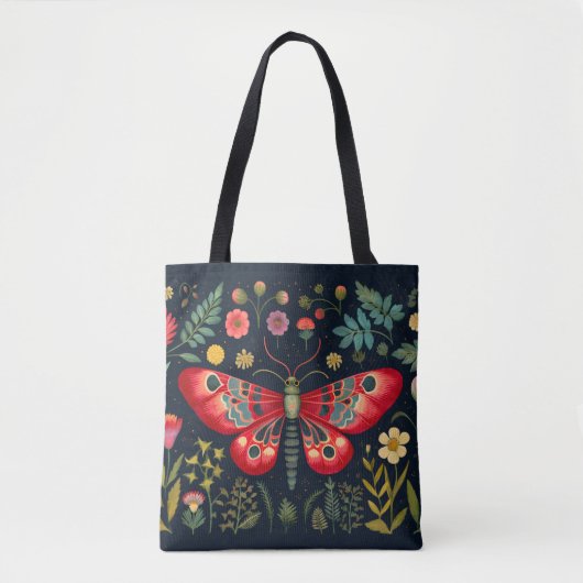 Tote Bag La Mousse Rouge Dans Le Jardin De Nuit (Devant)