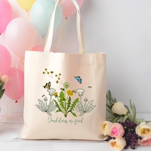 Tote Bag La Nature Dandelions Papillons Dit