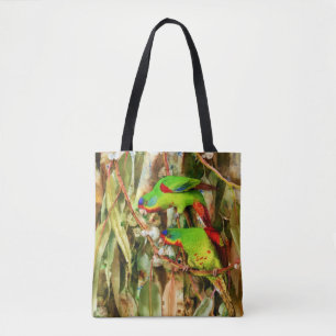 Tote Bag La nature tropicale Parrots Oiseaux verts