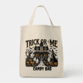Tote Bag La nuit d'Halloween : sorcières et citrouilles (Dos)