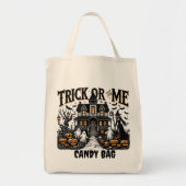Tote Bag La nuit d'Halloween : sorcières et citrouilles (Devant)