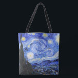Tote Bag La nuit étoilée de Van Gogh<br><div class="desc">Peinture à l'huile du maître hollandais Vincent Van Gogh (1853-1890) Probablement son tableau le plus célèbre, Van Gogh peint "La Nuit étoilée" en 1889 de mémoire alors qu'il se trouvait dans un asile en France où il s'est enregistré pour la dépression.La scène dépeint la vue depuis sa fenêtre de chambre....</div>