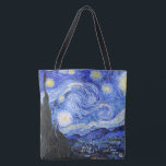 Tote Bag La nuit étoilée de Van Gogh<br><div class="desc">Peinture à l'huile du maître hollandais Vincent Van Gogh (1853-1890) Probablement son tableau le plus célèbre, Van Gogh peint "La Nuit étoilée" en 1889 de mémoire alors qu'il se trouvait dans un asile en France où il s'est enregistré pour la dépression.La scène dépeint la vue depuis sa fenêtre de chambre....</div>
